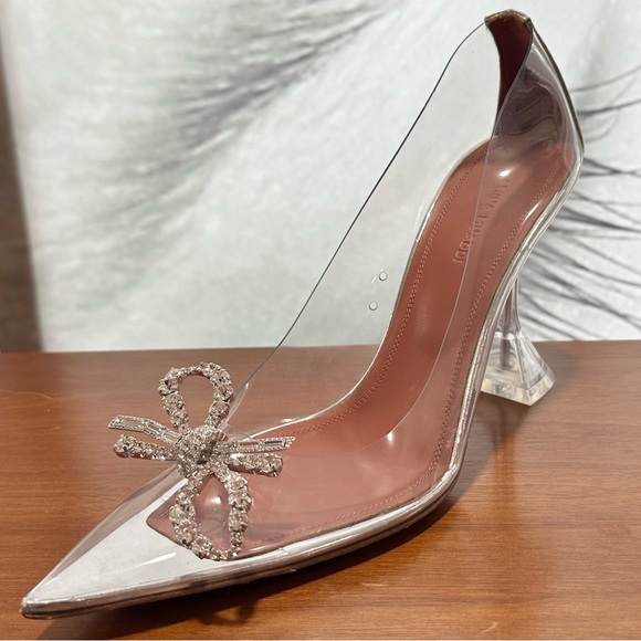 🌺AMINA MAUDDI🌺 Rosie Glass Pumps Transparent PVC Crystal Bow Size: 38.5 - Picture 8 of 16